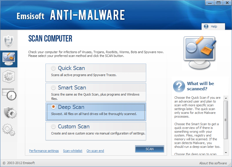 instantanea di Emsisoft Anti Malware instantanea di Emsisoft Anti Malware