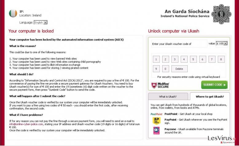 instantanea di Virus An Garda Siochana instantanea di Virus An Garda Siochana