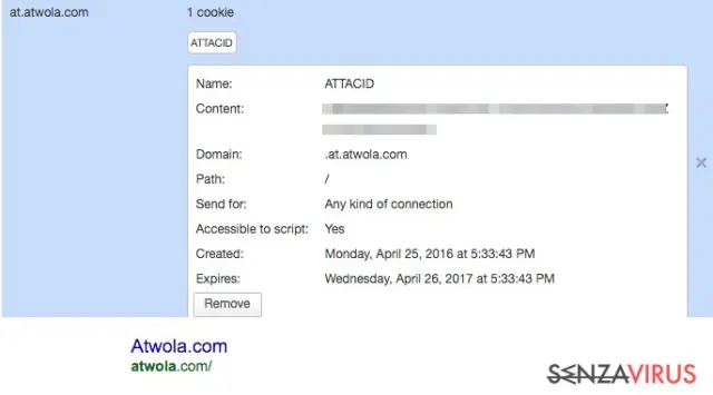Atwola tracking cookie