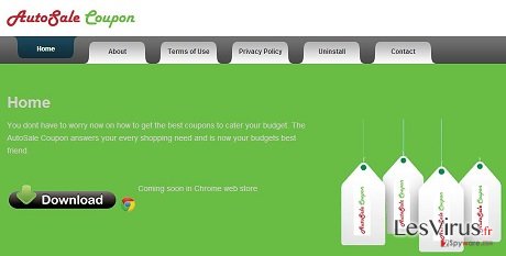 instantanea di Adware AutoSale Coupon instantanea di Adware AutoSale Coupon