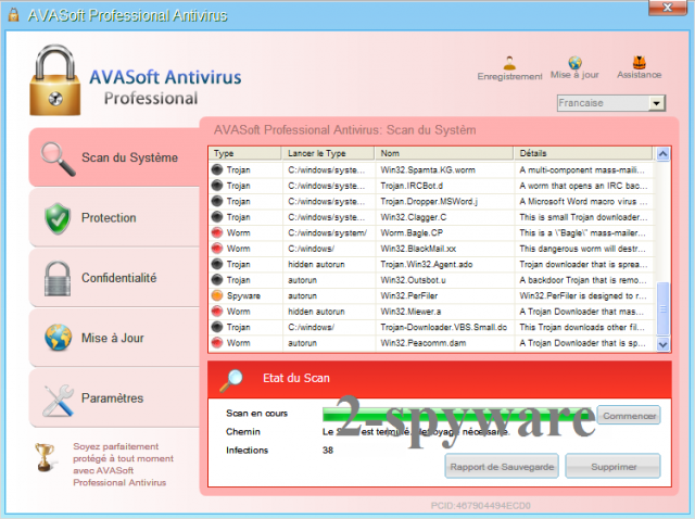instantanea di L'anti-virus AVASoft Professional instantanea di L'anti-virus AVASoft Professional