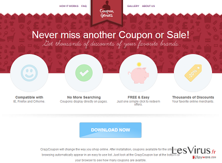 instantanea di L'adware Coupon Genies instantanea di L'adware Coupon Genies