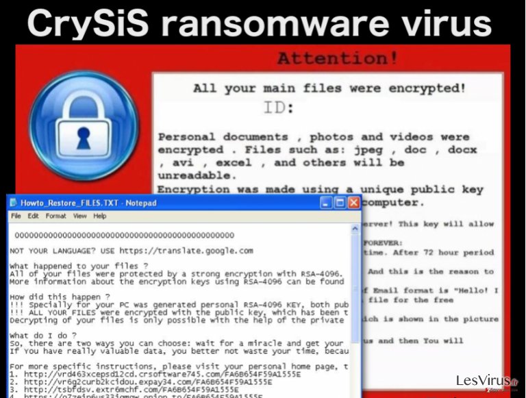 instantanea di Il virus ransomware CrySiS instantanea di Il virus ransomware CrySiS