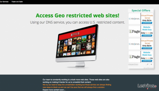 DNS Unlocker version 1.3 ads that show up within Chrome, Firefox, and IE