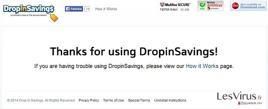 instantanea di il virus DropinSavings instantanea di il virus DropinSavings
