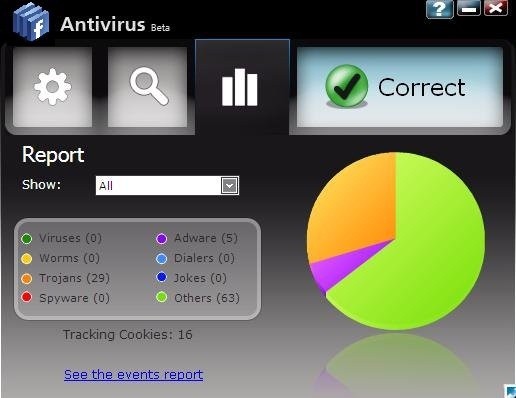 instantanea di Facebook Antivirus instantanea di Facebook Antivirus