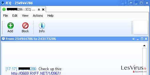 instantanea di ICQ virus instantanea di ICQ virus