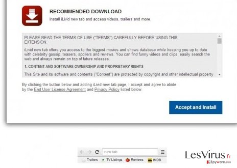 instantanea di iLivid New Tab hijacker instantanea di iLivid New Tab hijacker