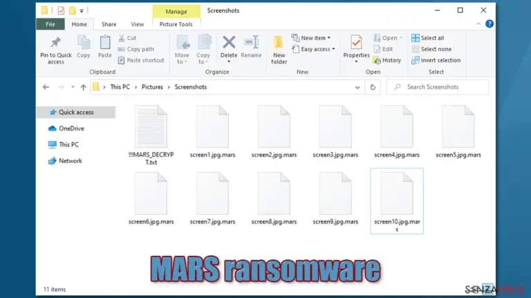 MARS ransomware encrypted files