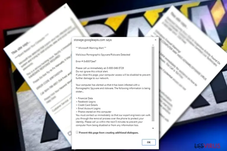 The sample of Microsoft warning Alert