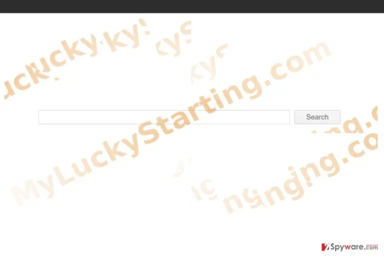 The image displaying myluckystarting.com