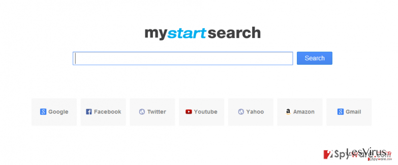 instantanea di Il virus Mystartsearch instantanea di Il virus Mystartsearch