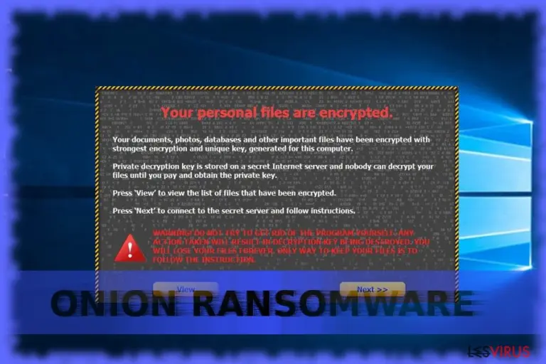 L'immagine illustra il virus Onion