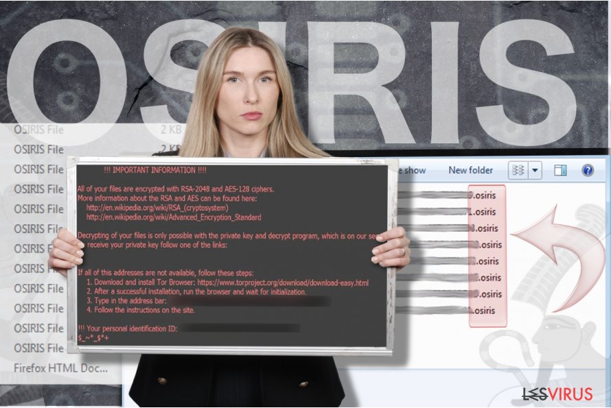 instantanea di Virus ransomware Osiris instantanea di Virus ransomware Osiris