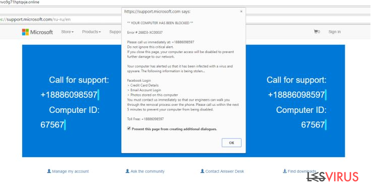 Tech Support Scam virus