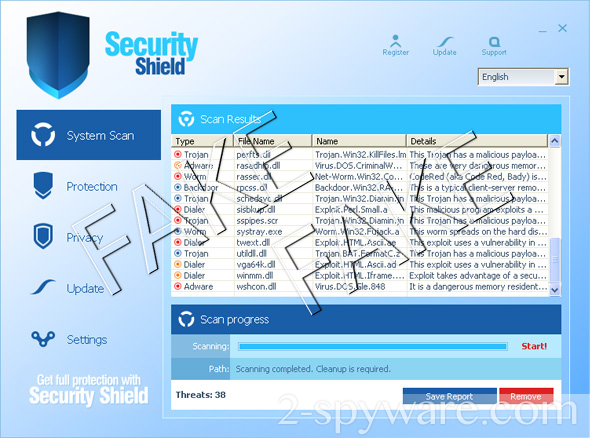 instantanea di Security Shield instantanea di Security Shield