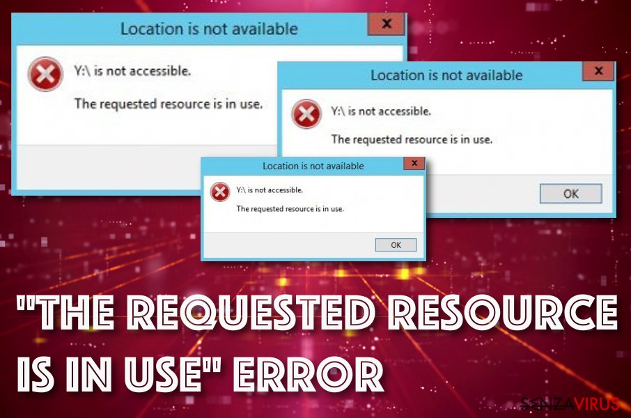 “The Requested Resource is in Use” error