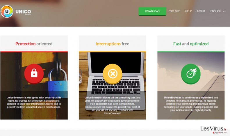 instantanea di L'adware Unico Browser instantanea di L'adware Unico Browser
