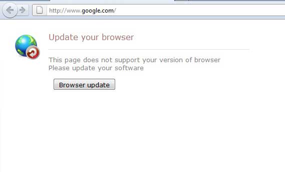instantanea di Update your browser instantanea di Update your browser