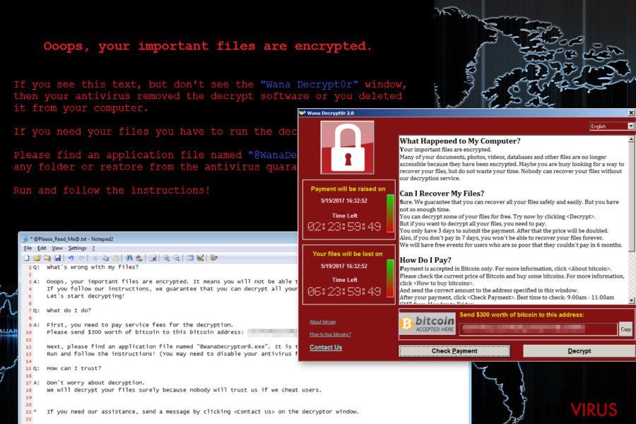 instantanea di Il virus ransomware Wana Decrypt0r instantanea di Il virus ransomware Wana Decrypt0r