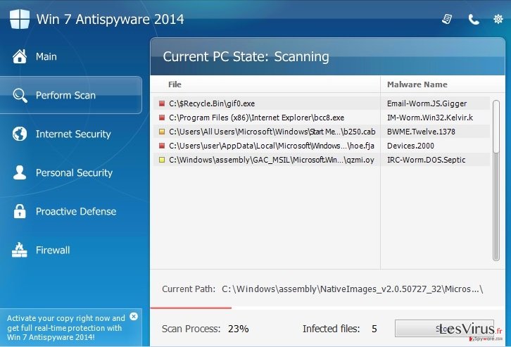 instantanea di Win 7 Antispyware 2014 instantanea di Win 7 Antispyware 2014