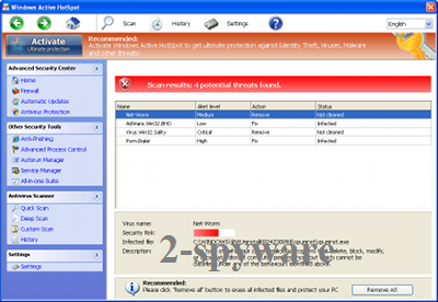 instantanea di Windows Active HotSpot instantanea di Windows Active HotSpot