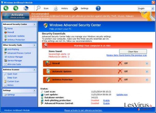 instantanea di Windows AntiBreach Module instantanea di Windows AntiBreach Module