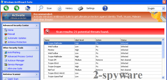 instantanea di Windows AntiBreach Suite instantanea di Windows AntiBreach Suite