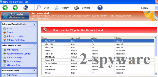 instantanea di Windows AntiVirus Tool instantanea di Windows AntiVirus Tool