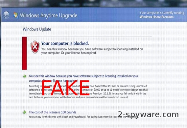 instantanea di Windows Anytime Upgrade Ukash virus instantanea di Windows Anytime Upgrade Ukash virus