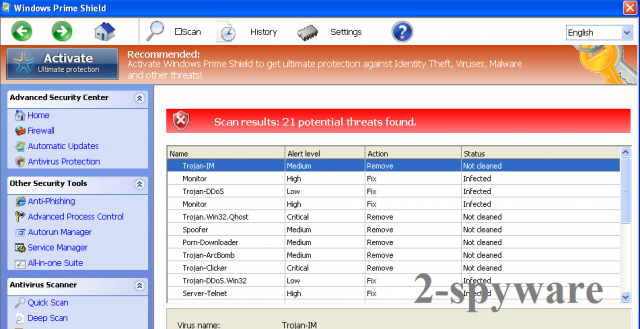 instantanea di Windows Prime Shield instantanea di Windows Prime Shield