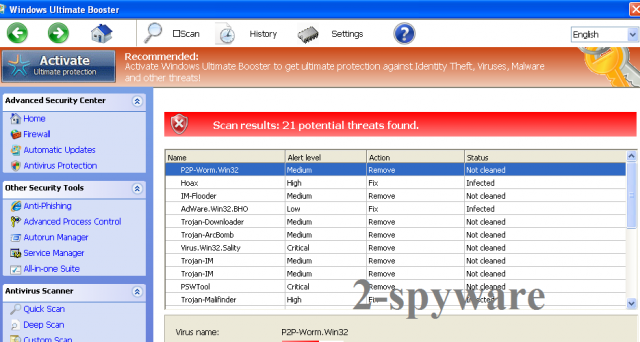 instantanea di Windows Ultimate Booster instantanea di Windows Ultimate Booster