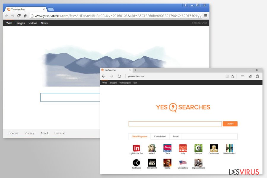 instantanea di I reindirizzamenti di YesSearches.com instantanea di I reindirizzamenti di YesSearches.com