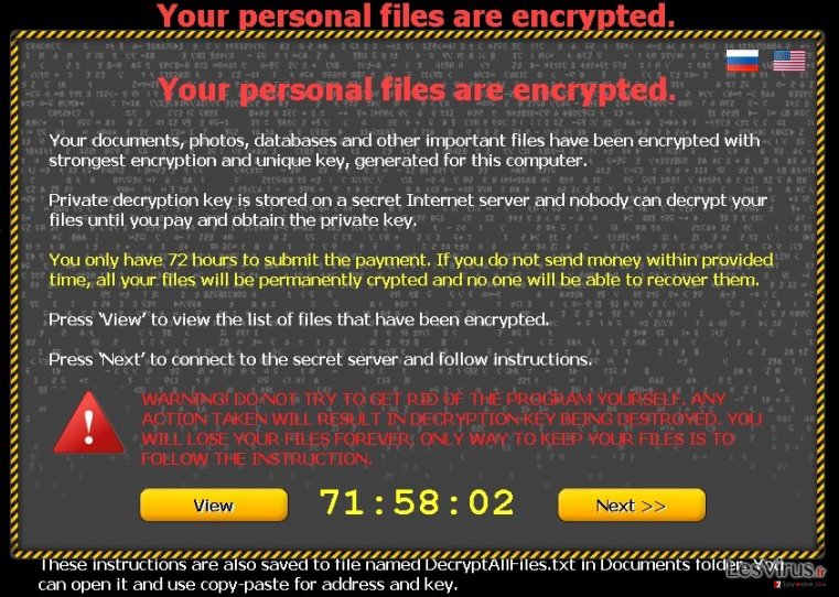 instantanea di Il virus "Your personal files are encrypted" instantanea di Il virus "Your personal files are encrypted"