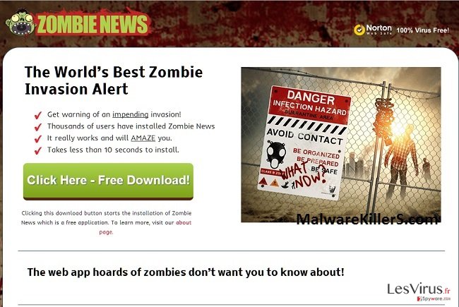 instantanea di Adware Zombie News instantanea di Adware Zombie News